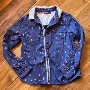 Navy Blue Kids Button Down Shirt